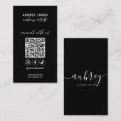 Verbinden Sie mit uns Social Media Moderne Skriptg Visitenkarte (Vorne/Hinten)