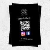 Verbinden Sie mit uns | Social Media QR Code Black Begleitkarte