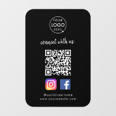 Verbinden Sie mit uns | Social Media QR Code Black Fensteraufkleber (Blatt)