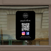 Verbinden Sie mit uns | Social Media QR Code Black Fensteraufkleber