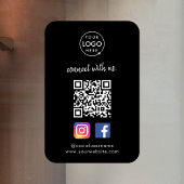 Verbinden Sie mit uns | Social Media QR Code Black Fensteraufkleber