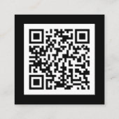Verbinden Sie mit uns | Social Media QR Code Black Quadratische Visitenkarte (Rückseite)