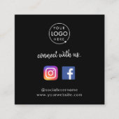 Verbinden Sie mit uns | Social Media QR Code Black Quadratische Visitenkarte (Vorderseite)