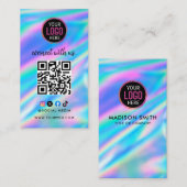 Verbinden Sie mit uns | Social Media QR Code Black Visitenkarte (Vorne/Hinten)