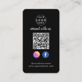 Verbinden Sie mit uns | Social Media QR Code Black Visitenkarte (Vorderseite)