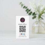 Verbinden Sie mit uns | Social Media QR Code Black Visitenkarte (Stehend Vorderseite)