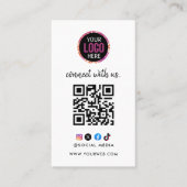 Verbinden Sie mit uns | Social Media QR Code Black Visitenkarte (Vorderseite)