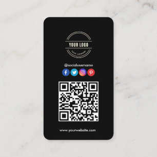 Verbinden Sie mit uns Social Media QR Code Black Visitenkarte