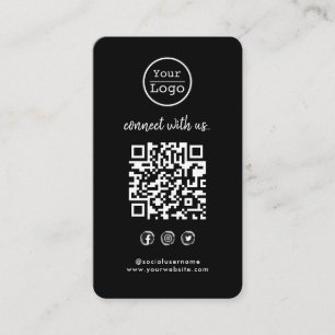 Verbinden Sie mit uns   Social Media QR Code Black Visitenkarte