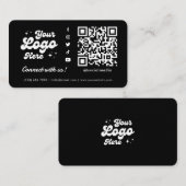 Verbinden Sie mit uns Social Media QR Code Black Visitenkarte (Vorne/Hinten)
