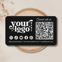 Verbinden Sie mit uns Social Media QR Code Black