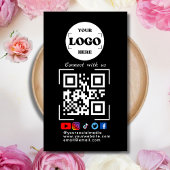 Verbinden Sie mit uns Social Media QR Code Black Visitenkarte
