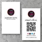 Verbinden Sie mit uns | Social Media QR Code Black Visitenkarte
