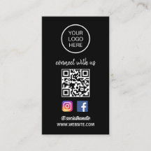 Verbinden Sie mit uns | Social Media QR Code Black