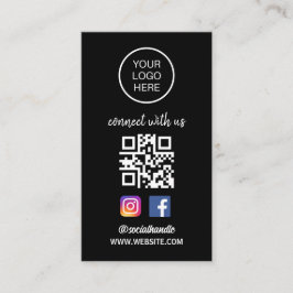 Verbinden Sie mit uns | Social Media QR Code Black Visitenkarte