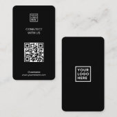 Verbinden Sie mit uns Social Media QR Code Black Visitenkarte (Vorne/Hinten)