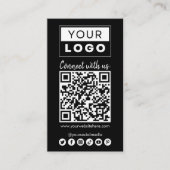 Verbinden Sie mit uns Social Media QR Code Black Visitenkarte (Vorderseite)