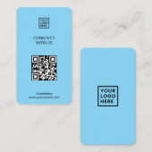 Verbinden Sie mit uns Social Media QR Code Blue Visitenkarte (Vorne/Hinten)
