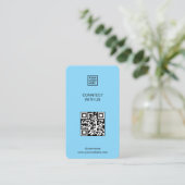 Verbinden Sie mit uns Social Media QR Code Blue Visitenkarte (Stehend Vorderseite)