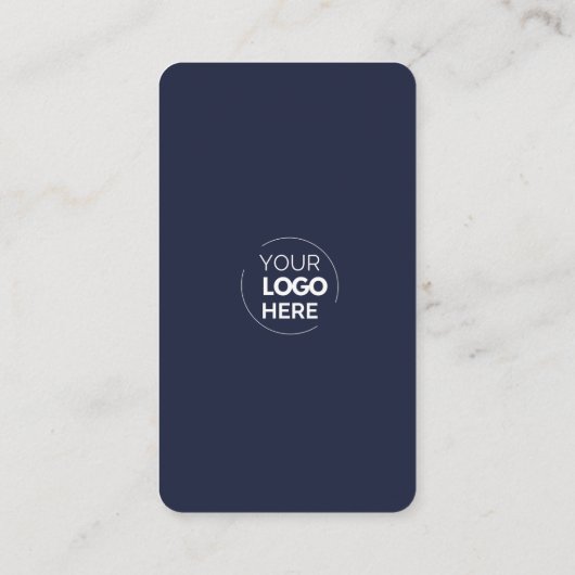 Verbinden Sie mit uns | Social Media QR Code Navy Visitenkarte (Rückseite)