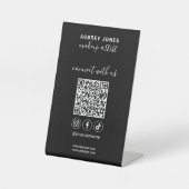 Verbinden Sie mit uns Social Media Qr Code Pedesta Sockelschild (Vorderseite)