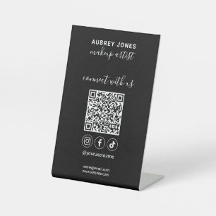 Verbinden Sie mit uns Social Media Qr Code Pedesta Sockelschild