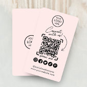Verbinden Sie mit uns Social Media QR Code Rosa Visitenkarte
