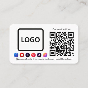 Verbinden Sie mit uns Social Media QR Code Trendy Visitenkarte