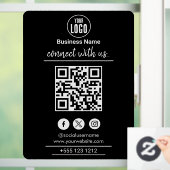 Verbinden Sie mit uns | Social Media QR Code White Fensteraufkleber (Zuhause)