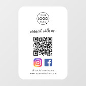 Verbinden Sie mit uns | Social Media QR Code White Fensteraufkleber (Blatt)