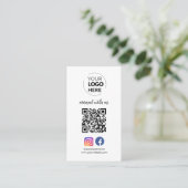 Verbinden Sie mit uns | Social Media QR Code White Visitenkarte (Stehend Vorderseite)