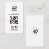 Verbinden Sie mit uns | Social Media QR Code White Visitenkarte (Vorne/Hinten)