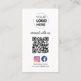 Verbinden Sie mit uns | Social Media QR Code White Visitenkarte