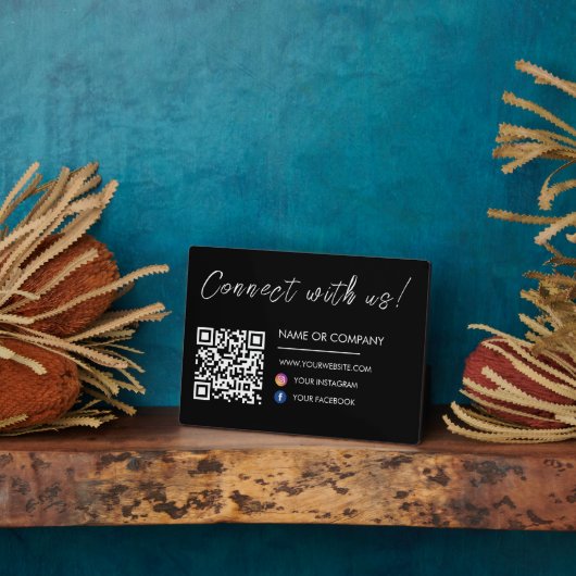 Verbinden Sie mit uns Website Qr Code Social Media Fotoplatte (Seite)