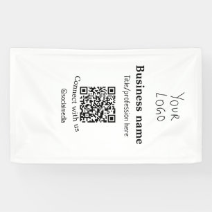 Verbinden Sie mit unserem Firmenlogo QR Social Med Banner