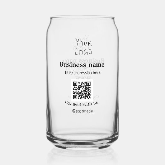 Verbinden Sie mit unserem Firmenlogo QR Social Med Dosenglas (Vorderseite)
