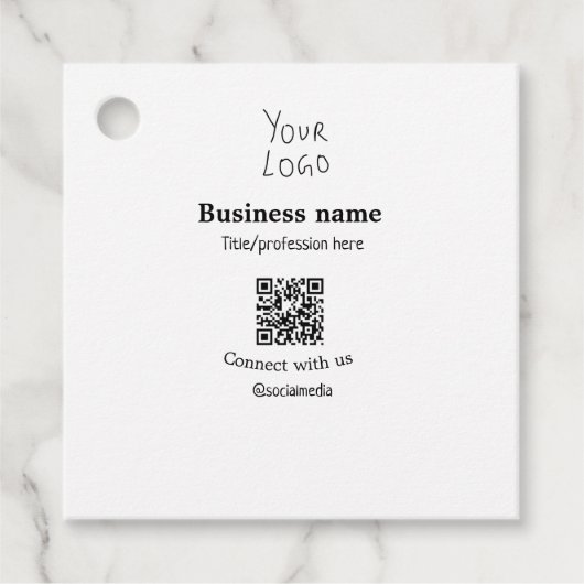 Verbinden Sie mit unserem Firmenlogo QR Social Med Geschenkanhänger (Vorderseite)