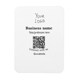 Verbinden Sie mit unserem Firmenlogo QR Social Med Magnet