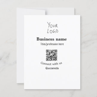 Verbinden Sie mit unserem Firmenlogo QR Social Med Postkarte