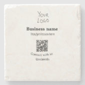 Verbinden Sie mit unserem Firmenlogo QR Social Med Steinuntersetzer (Vorderseite)