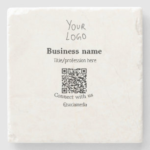 Verbinden Sie mit unserem Firmenlogo QR Social Med Steinuntersetzer