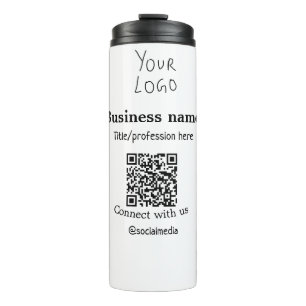 Verbinden Sie mit unserem Firmenlogo QR Social Med Thermosbecher