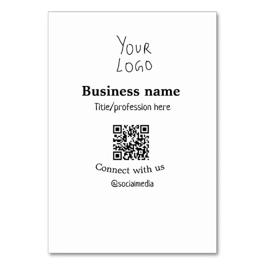Verbinden Sie mit unserem Firmenlogo QR Social Med Tischnummer (Vorderseite)