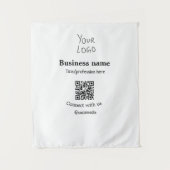 Verbinden Sie mit unserem Firmenlogo QR Social Med Wandteppich (Vorderseite)