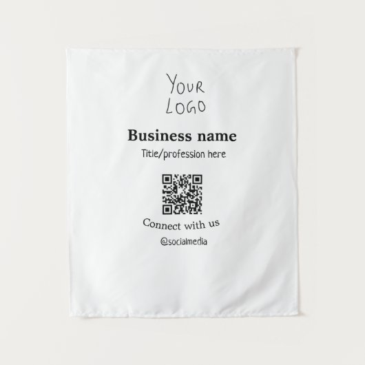 Verbinden Sie mit unserem Firmenlogo QR Social Med Wandteppich (Vorderseite)