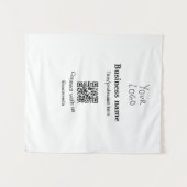 Verbinden Sie mit unserem Firmenlogo QR Social Med Wandteppich (Vorderseite (Horizontal))