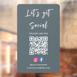 Verbinden Sie mit US Instagram Facebook Qr Code gr Fensteraufkleber