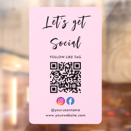 Verbinden Sie mit US Instagram Facebook Qr Code ro Fensteraufkleber
