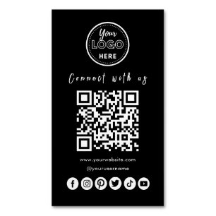 Verbinden Sie mit US Social Media QR Code Trendy B Magnetische Visitenkarte