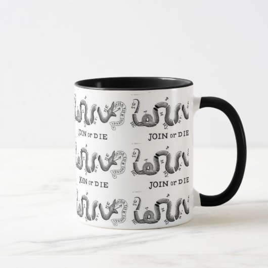 "Verbinden Sie oder die" historische Tasse (Rechts)